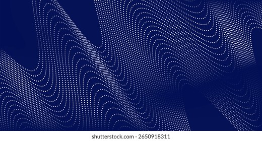 Fondo azul abstracto con ondas de línea y variación de gradiente. Adecuado para el estilo de interfaz de usuario buen arte simple moderno