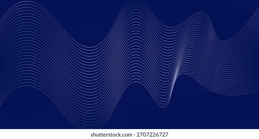Fondo azul abstracto con ondas de línea y variación de gradiente. Adecuado para Sitios web de trazo de interfaz de usuario digital viejo