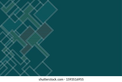 Blue background with abstract shapes (left side)