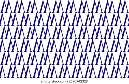 blue background, Abstract blue spiky horizontal strip line repeat seamless on white background, rapport patter print, V, W, M shape