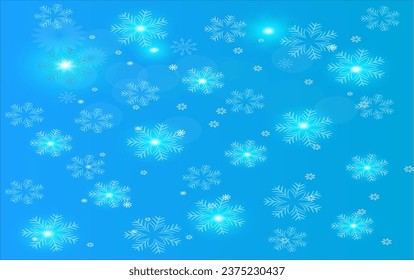 blue background abstract template with design of snow winter for christmas