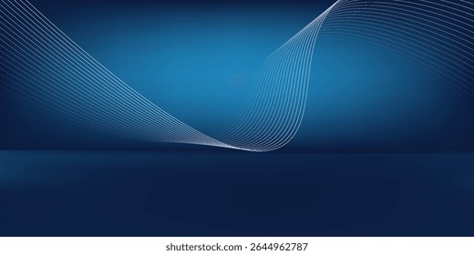 blue background, abstract wall studio room, can be used to present products.vector