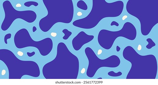 Blue Background with Abstract Water Splash Pattern. Design for Banner, Greeting card, Poster, Cover.