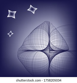 blue background with abstract white image