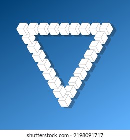 blue background abstraction triangle from cubes vector