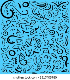 blue background abstraction from various shapes and lines-02 vector