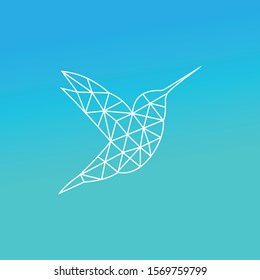 Blue background of advanced technology of birds