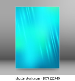 blue background advertising brochure design elements. Blurry light glowing graphic form for elegant flyer. Vector illustration EPS 10 for booklet layout, wellness leaflet, newsletters beauty salon