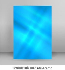Blue background advertising brochure design elements. Blurry light glowing graphic form for elegant flyer. Blur illustration 10 for booklet layout, wellness leaflet, newsletters