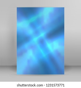 Blue background advertising brochure design elements. Blurry light glowing graphic form for elegant flyer. Blur illustration 10 for booklet layout, wellness leaflet, newsletters