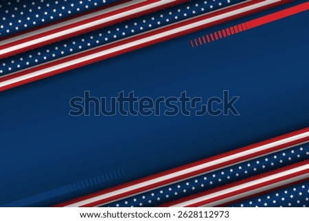 blue background with American flag border