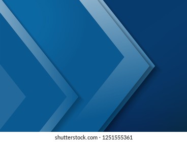 Blue background with angle arrow template, Vector illustration