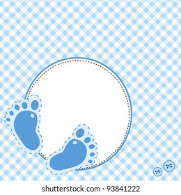 Blue background with baby footsteps