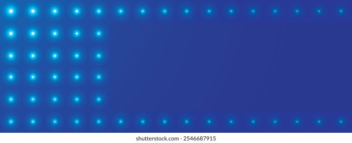 Anuncio de fondo azul con puntos brillantes y espacio vacío para texto, Ilustración vectorial. Diseño Abstractas y moderno para fines de Web, tecnología o negocios.