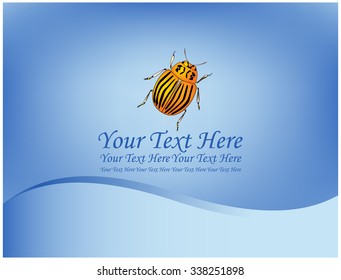 Blue background with beetle