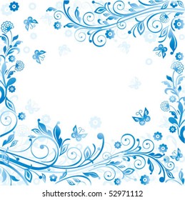 blue background with berries