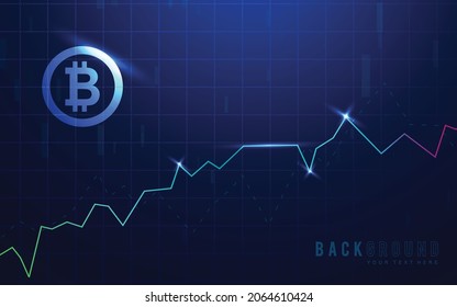 blue background, Bitcoin crypto currency illustration vector for page, logo, card, banner, web and printing.