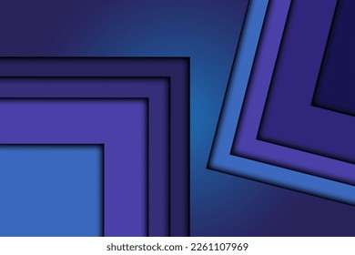 Blue background with black space and overlapping blue background vector layers for text and message artwork design