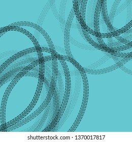 Blue background with black transparent tire tracks