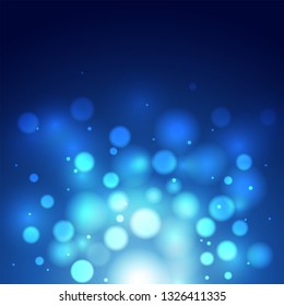 Blue background with blur bokeh lighting effect.