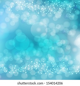 Blue Background With Bokeh And Blur. Vector EPS 10 illustration.