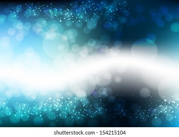 Blue Background With Bokeh And Blur. Vector EPS 10 illustration.