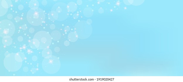 Blue background with bokeh elements and sparks for banners, posters, posters, postcards and theme design. Vector illustration.