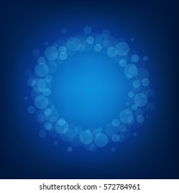 Blue background with bokeh. vector illustration.