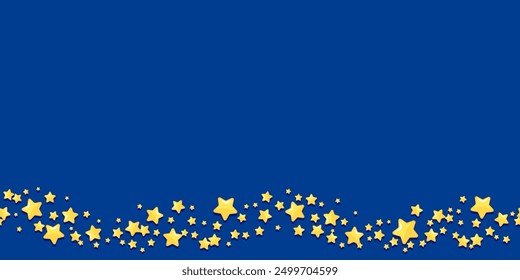 Fondo azul con un borde de estrellas amarillas a lo largo del borde inferior. Ideal para diseños festivos e invitaciones.