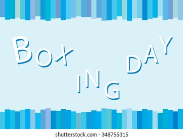 Blue Background of Boxing Day Shopping for Start Christmas Shopping Season.
