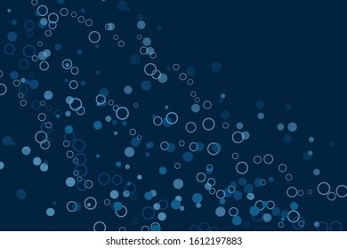 Blue background with bubbles and blur, vector illustration template for website, business card, banner