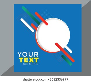 Blue Background Business Postcard Layout