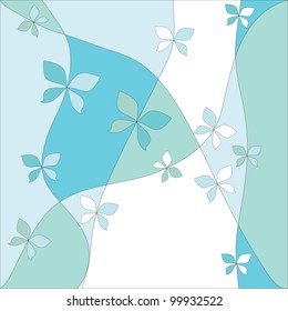 Blue background with butterflies