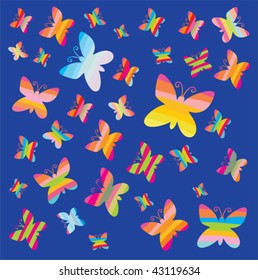 blue background with butterfly