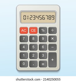 Números realistas del calculador de fondo azul
