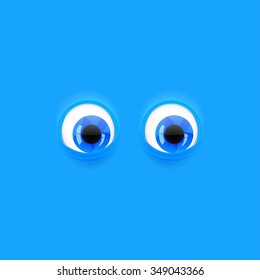 Blue Background With Cartoon Eyes Blue