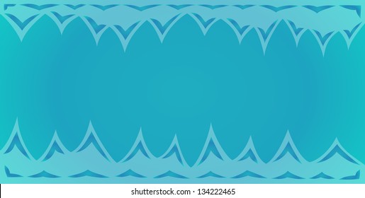 blue background of the cave with spikes on the top and bottom