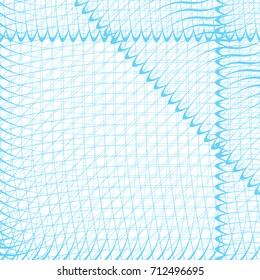 Blue background. Cell. Napkin. Curves and straight lines. Abstraction.