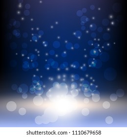 blue background circle light ball pattern