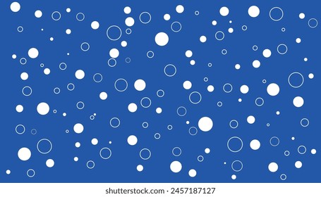 Blue background with circle shapes, abstract style with bubbles, minimal seamless circle shapes, circle design
