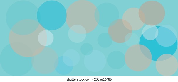 Blauer Hintergrund mit Kreisen verschiedener Durchmesser mit Transparenzstruktur, Aqua in der Vorlage für die Abdeckung. Türkisfarbenes Muster für Web-Bildschirmschoner.