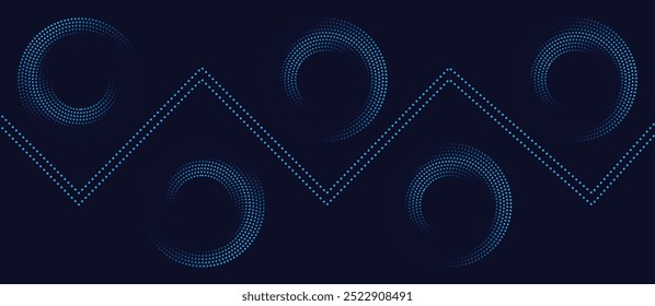 Un fondo azul con círculos y líneas que muestran el movimiento de las líneas