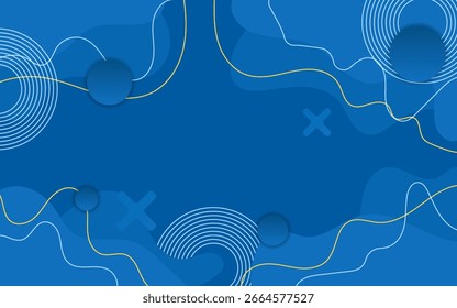 Blauer Hintergrund mit Kreisen und einem weißen Punkt