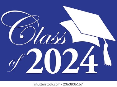 Blue Background Class of 2024