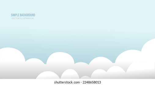 Blue background with clouds vector illustration.