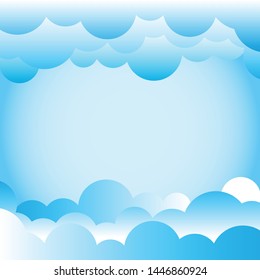
Blue Background with clouds.Baner.Print on paper.Vector