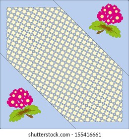 blue background color of a frame with flowers