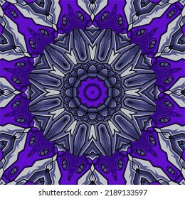 Blue background with colorful symmetrical pattern, Indian pattern, oriental pattern