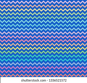 Blue Background Colorful Zigzag Line Shape Pattern Vector