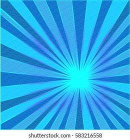 blue background comic book, rays